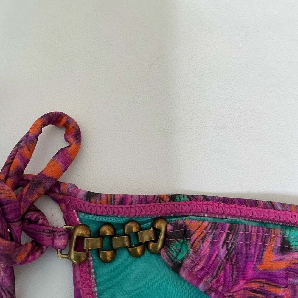 Sofia by Vix Vibrant Purple and Teal Bikini Waist Ties Bottom - Picture 7 of 10
